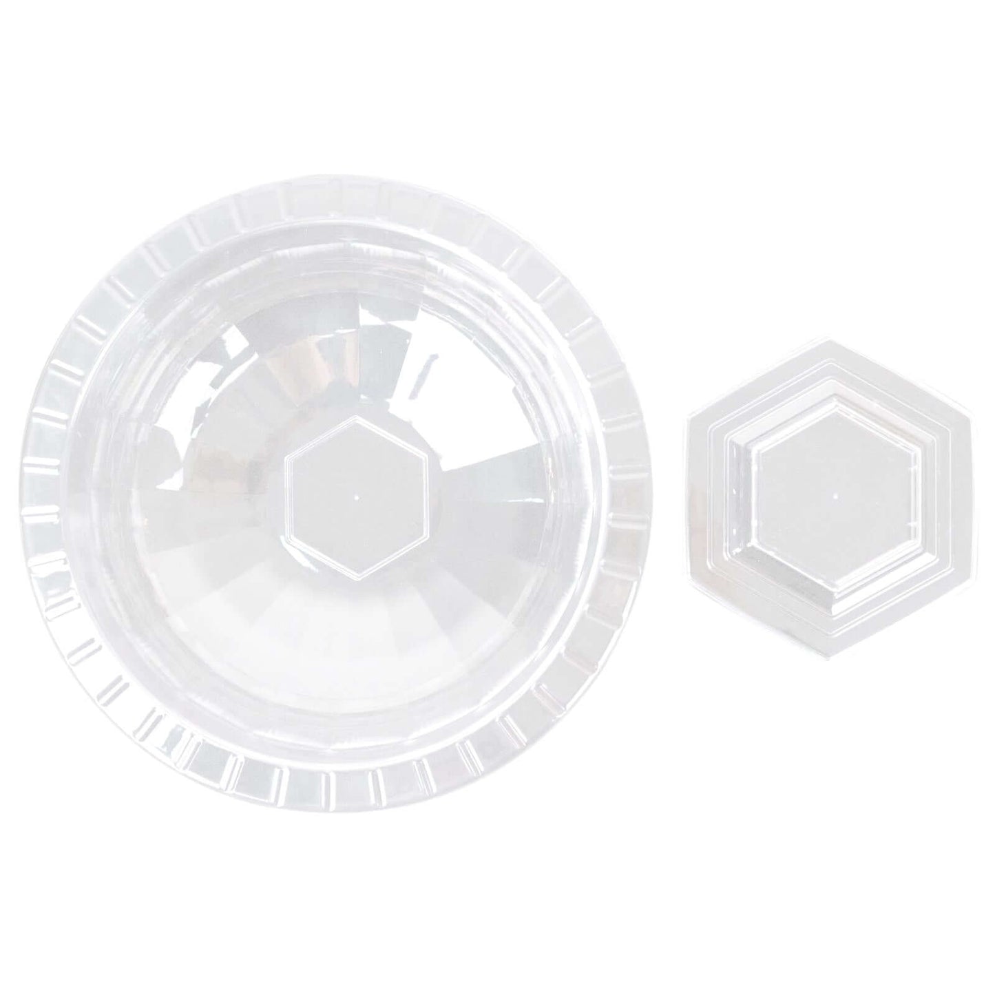 3-Pack Plastic Footed Compote Bowl Flower Vases Roman Style Clear - Round Decorative Pedestal Table Centerpieces 10"