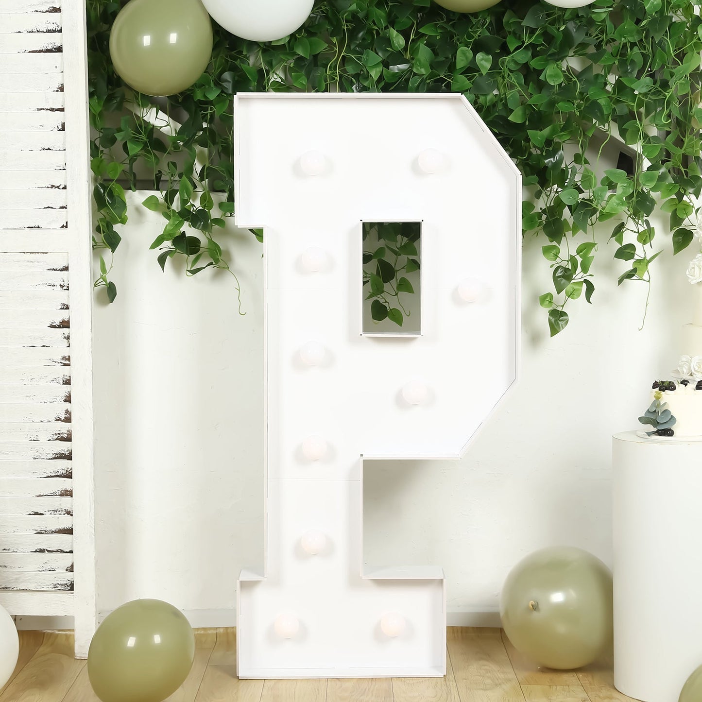 Giant LED Marquee Light Up Letter "P", White 4ft Pre-Cut Foam Board with 10 Warm White Battery Operated LEDs, Glue Gun and Sticks