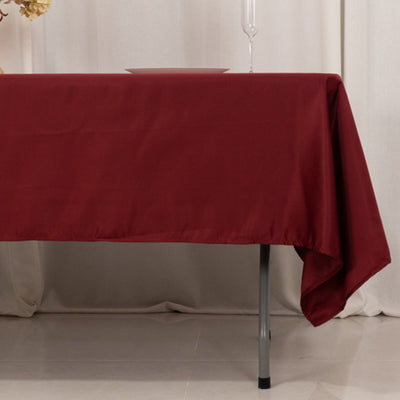 Lamour Satin 60"x102" Rectangle Tablecloth Burgundy - Durable & Silky Soft Feel Table Cover