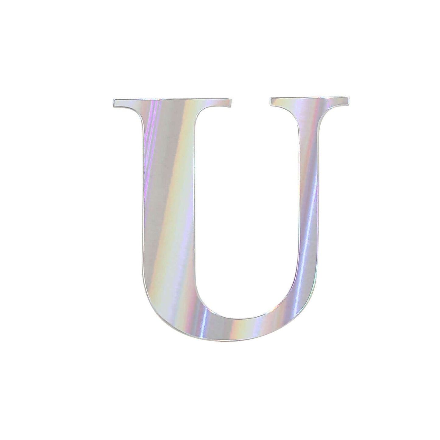 4 Pack 5" Iridescent Alphabet Stickers Banner, Customizable Stick on Letters - U