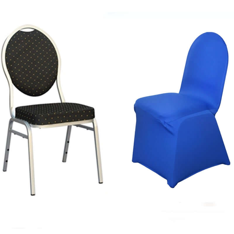 Spandex Chair Cover for Banquet Chairs Royal Blue - Stretch 160GSM Fabric with Slip-On Slipcover