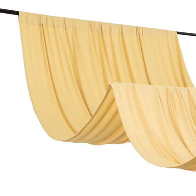 Champagne 4-Way Stretch Spandex Event Curtain Drapes Wrinkle Free Backdrop Event Panel with Rod Pockets - 5ftx10ft