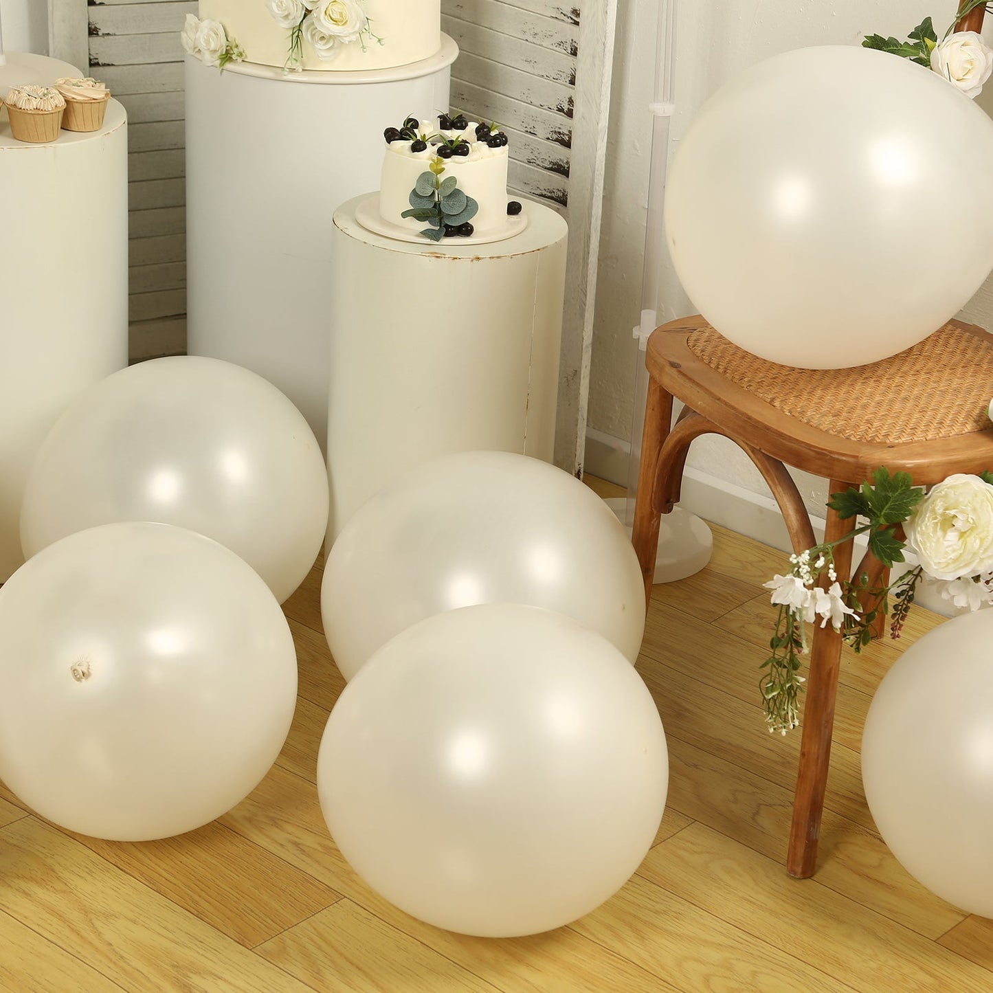 10 Pack White Biodegradable Balloons, 18" Thickened Extra Strong Eco-friendly Latex Helium Party Balloons