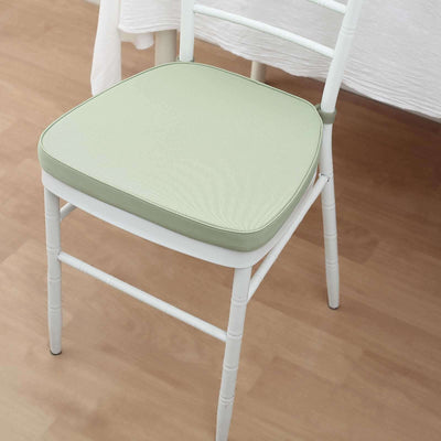 Chiavari Chair Cushion with 1.5’’ Thick Memory Foam and Ties Sage Green - Stylish Removable Cover for Comfort - Cushions