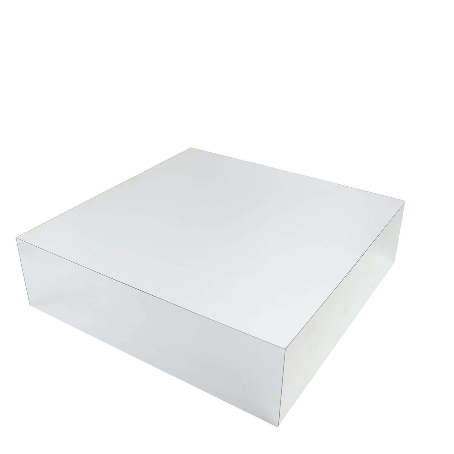 Acrylic Cake Box Stand Pedestal Riser Mirror Finish Silver - Decorative Display for Weddings 18"x18"