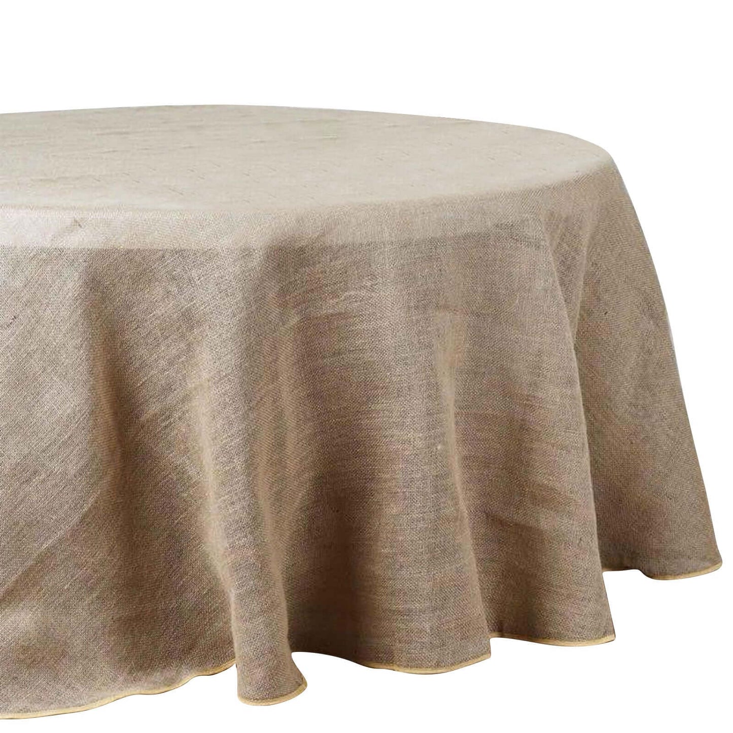 Burlap Jute 90" Round Tablecloth Natural - Rustic Boho Chic Table Linen