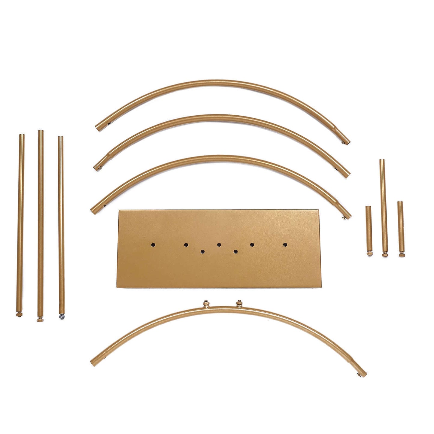 Round Floral Hoop Wedding Centerpiece Metal with Pillars Gold - Self-Standing Balloon Arch for Events 24"