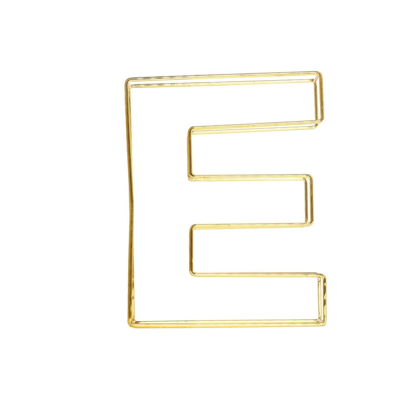 8" Tall Gold Freestanding 3D Decorative Wire Letter, Wedding Centerpiece - E