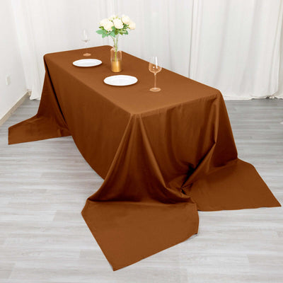 Polyester 90"x156" Rectangle Tablecloth Cinnamon Brown - Seamless Wrinkle-Resistant Table Cover