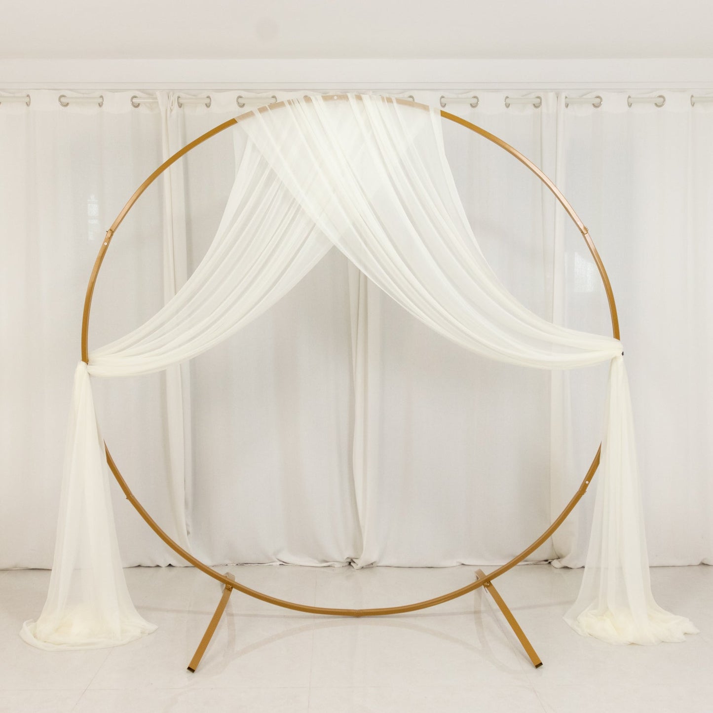 Ivory Sheer Backdrop Drape – 5ftx32ft Wedding Arch & Ceiling Decor Panel, Wrinkle Free with Soft Shimmer