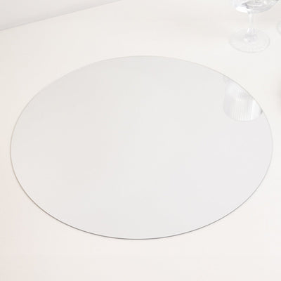 10-Pack Candle Plate Circle Acrylic Mirror Tray Silver Round - Event Display Decor 16"