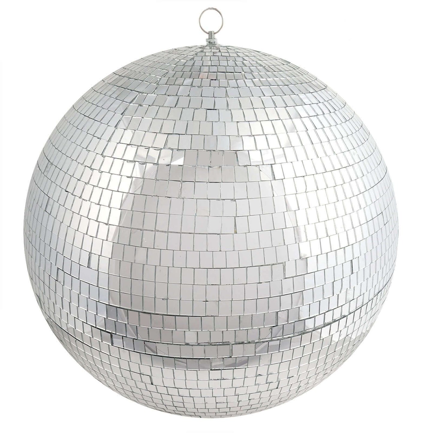 20" Large Silver Foam Disco Mirror Ball With Hanging Swivel Ring, Holiday Party Decor