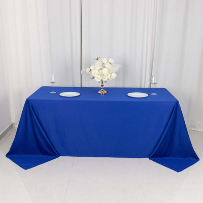 Scuba Rectangular 90"x132" Tablecloth Royal Blue - Wrinkle Free, Stain Resistant & Seamless Table Cover