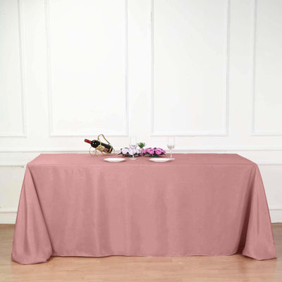 Polyester 90"x132" Rectangle Tablecloth Dusty Rose - Seamless Wrinkle-Resistant Table Cover