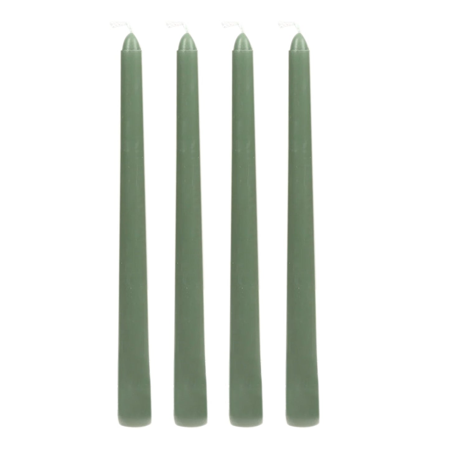 10-Pack Taper Candles Premium Wax Design Dusty Sage Green - Unscented Candles for Upscale Settings 10"