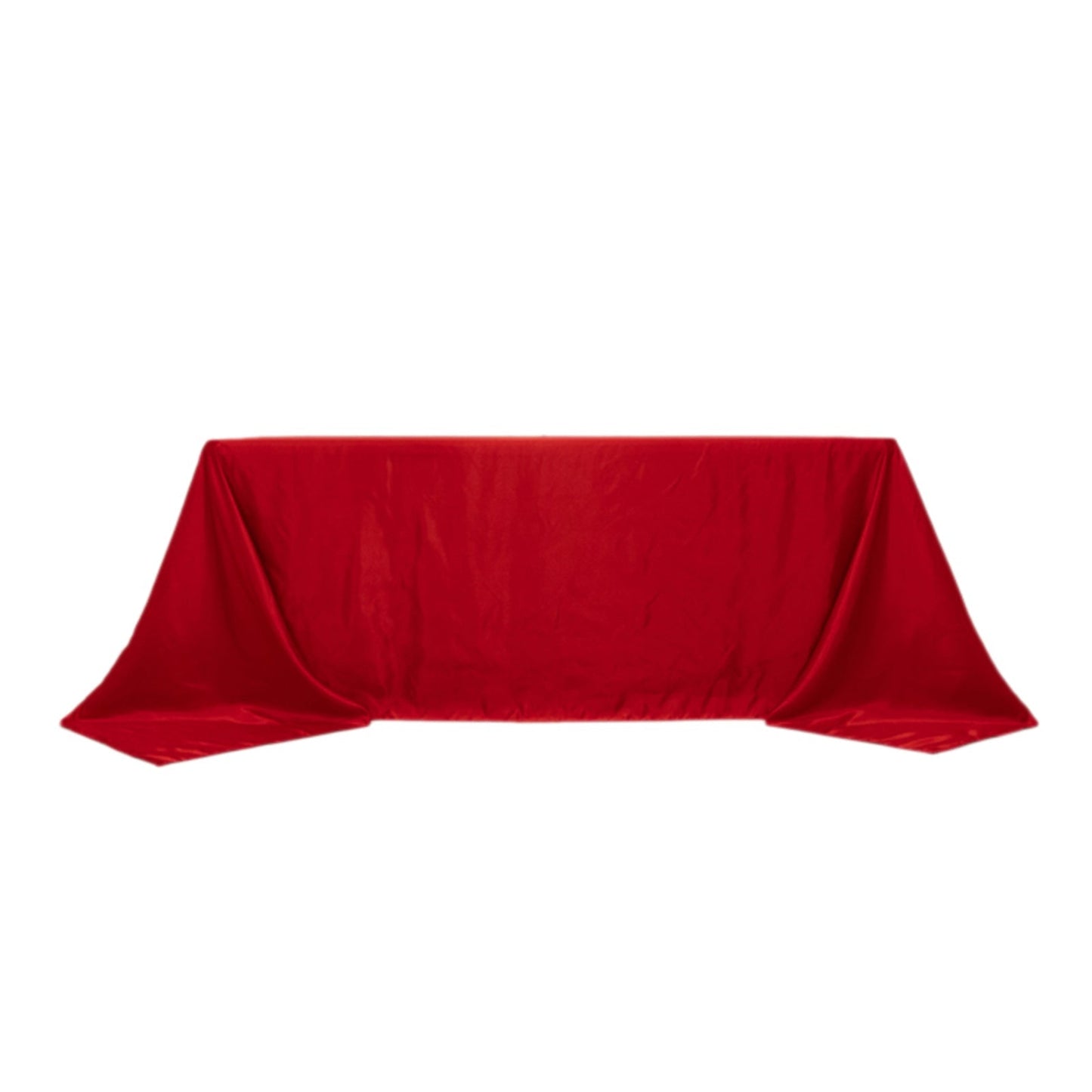 Lamour Satin 90"x132" Rectangle Tablecloth Red - Soft & Silk-Like Seamless Table Cover