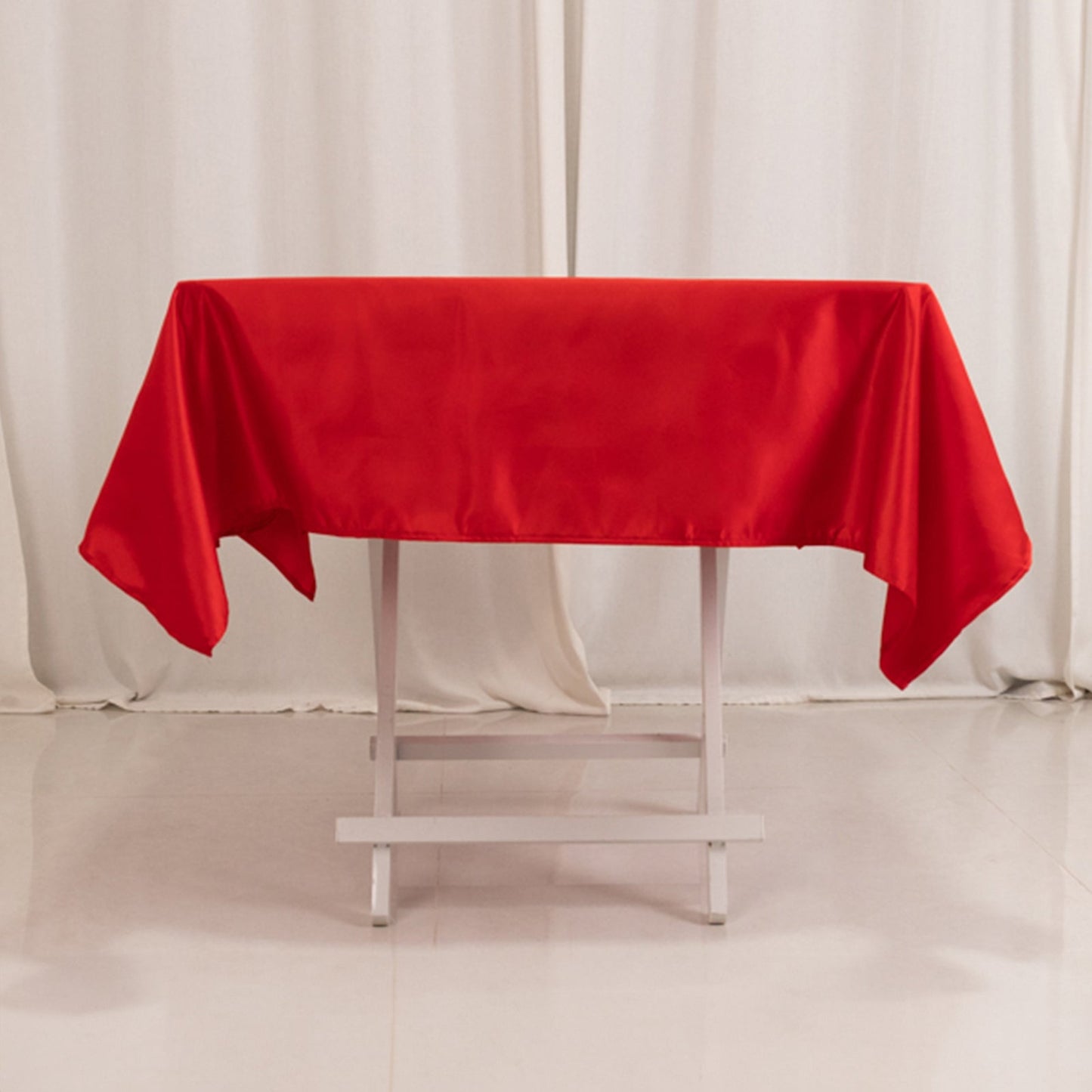 Lamour Satin 54"x54" Square Tablecloth Red - Durable & Silk-Like Table Cover