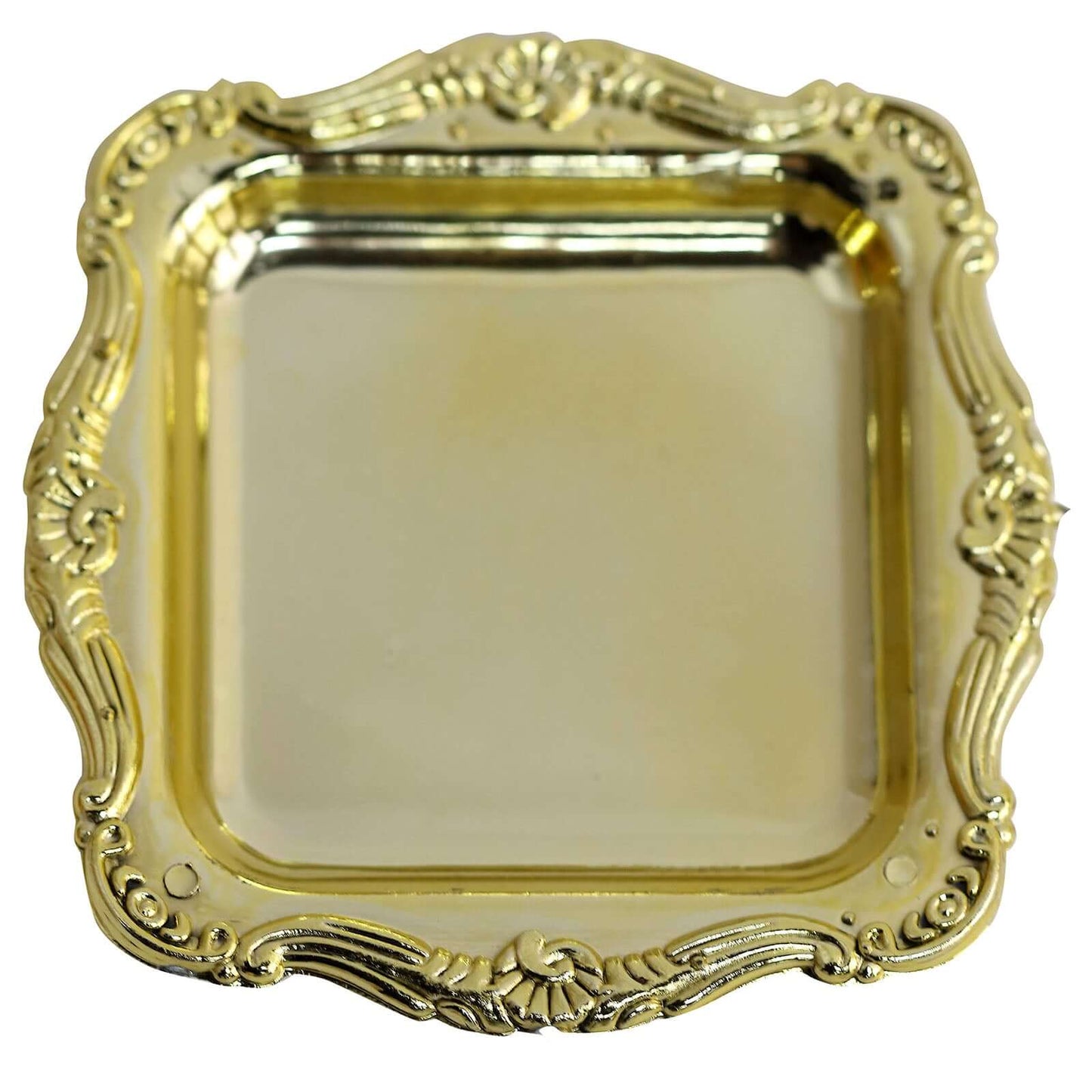 12 Pack 3" Gold Baroque Mini Square Sweet Treats Serving Platter, Party Favor Candy Display Tray