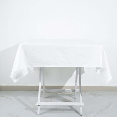 100% Cotton 54"x54" Square Tablecloth White Linen - Sophisticated, Soft & Breathable Fabric Table Cover