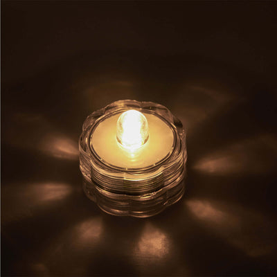 12-Pack LED Lights Flower Design - Submersible Waterproof Warm White Battery Operated