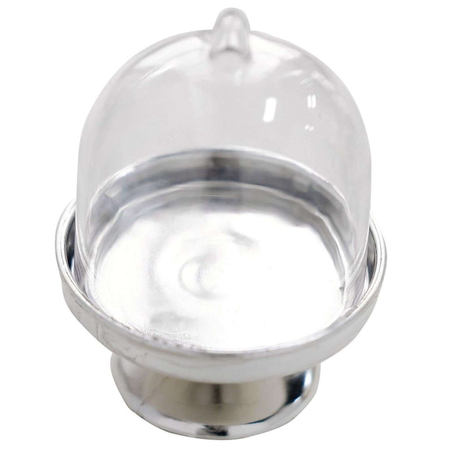 12-Pack Fillable Mini Pedestal Candy Container Clear/Silver - Stylish Candy Treat Favor Containers with Dome Lid 3"