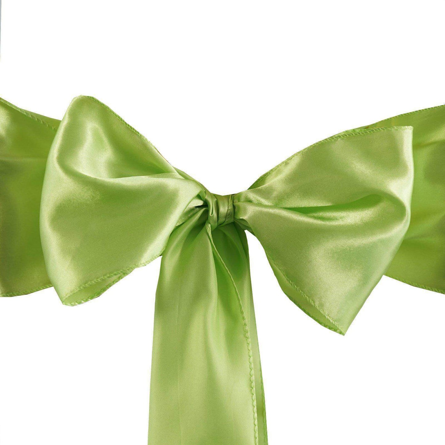 5 Pack Satin Chair Sashes Apple Green - Durable Chair Bows with Shiny Finish 6"x106"