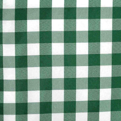 Polyester 14"x108" Table Runner Green/White - Gingham Plaid Design