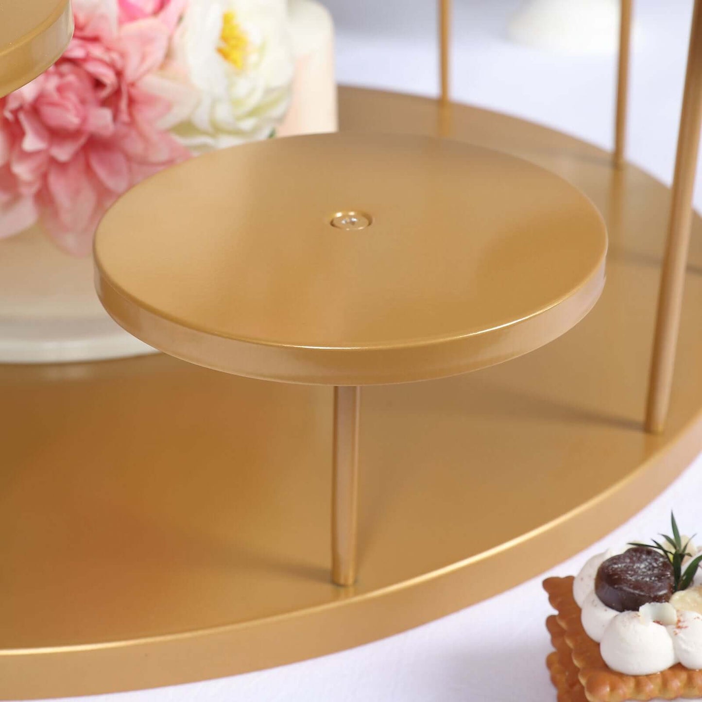Metal Cake Stand with 12-Arm Tiered Cupcake Holders Gold - Layered Dessert Display Tower Centerpiece for Luxurious Weddings Gala Events & Dessert Buffets 29"