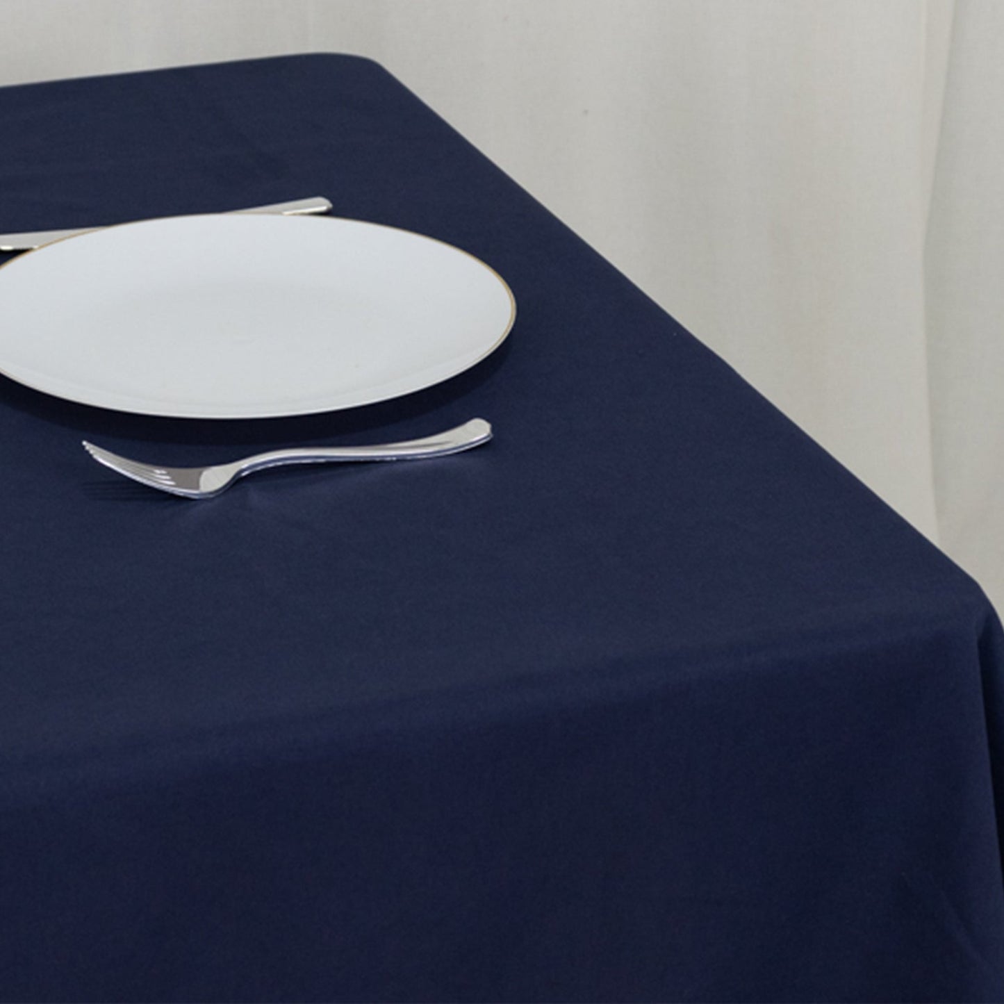 Cotton Blend 54"x54" Square Tablecloth Navy Blue - Wrinkle-Resistant Table Cover
