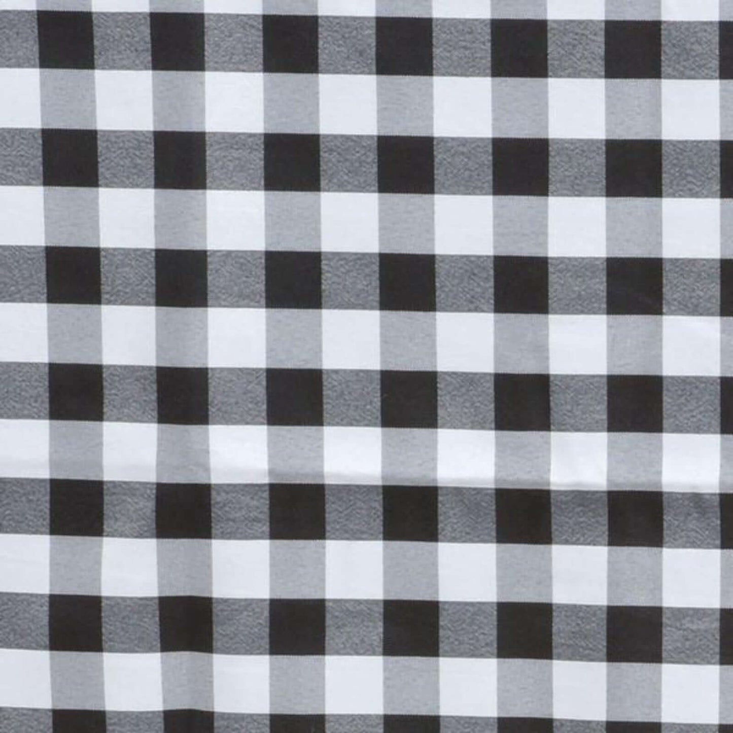 Polyester 90" Round Tablecloth White/Black - Checkered Buffalo Plaid Design for Casual Occasions