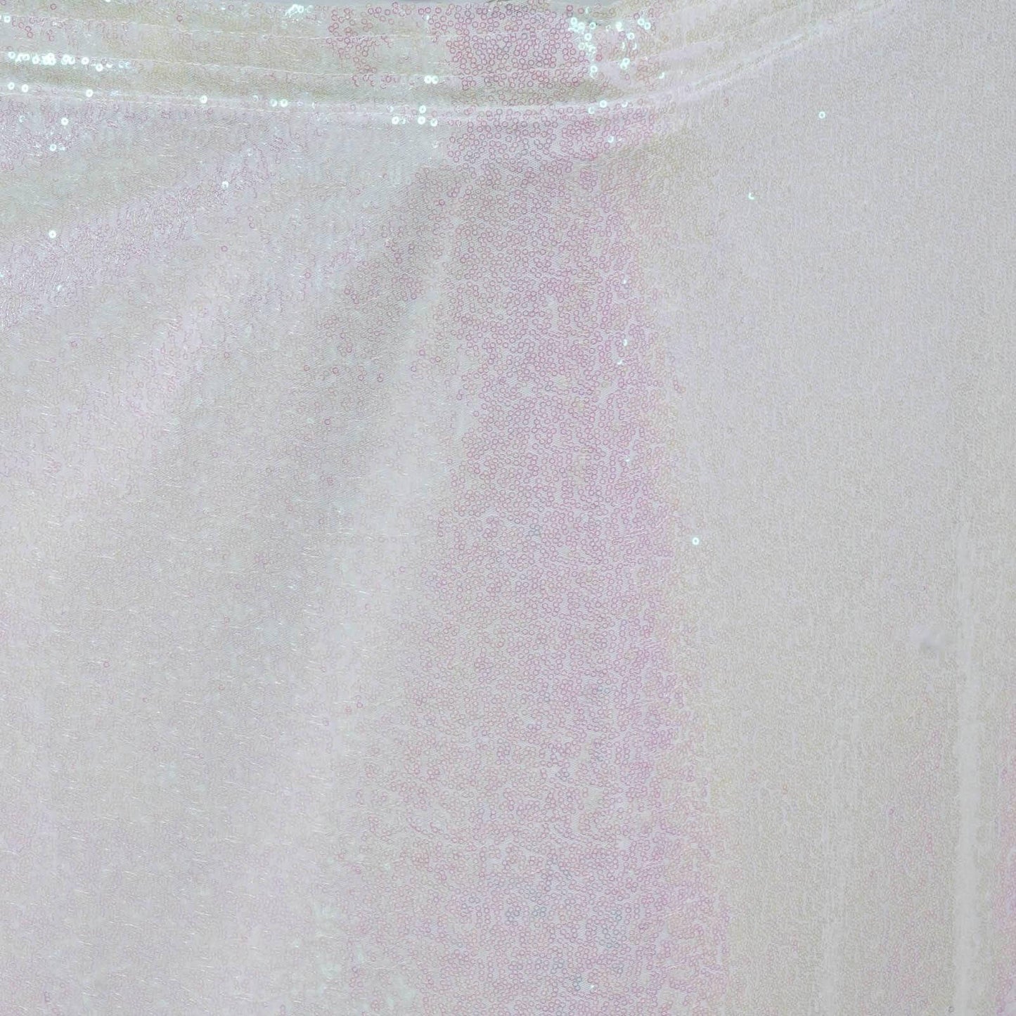 Sequin 17ft Table Skirt White Iridescent - Glitzy Design for Sophisticated Gatherings