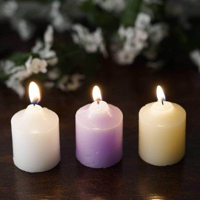 12-Pack Votive Candles Mini Design White - Multi-Purpose Candle Decor for Events 2"