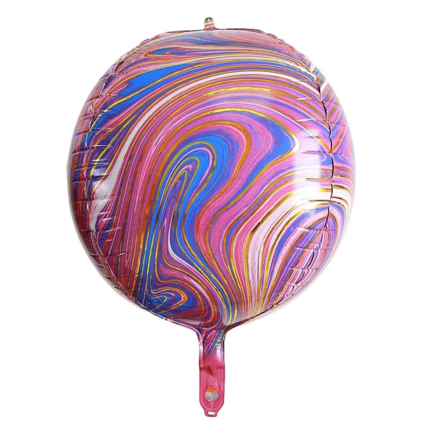 3 Pack 13" Purple Gold Marble Orbz Foil Balloons, 4D Sphere Mylar Balloons
