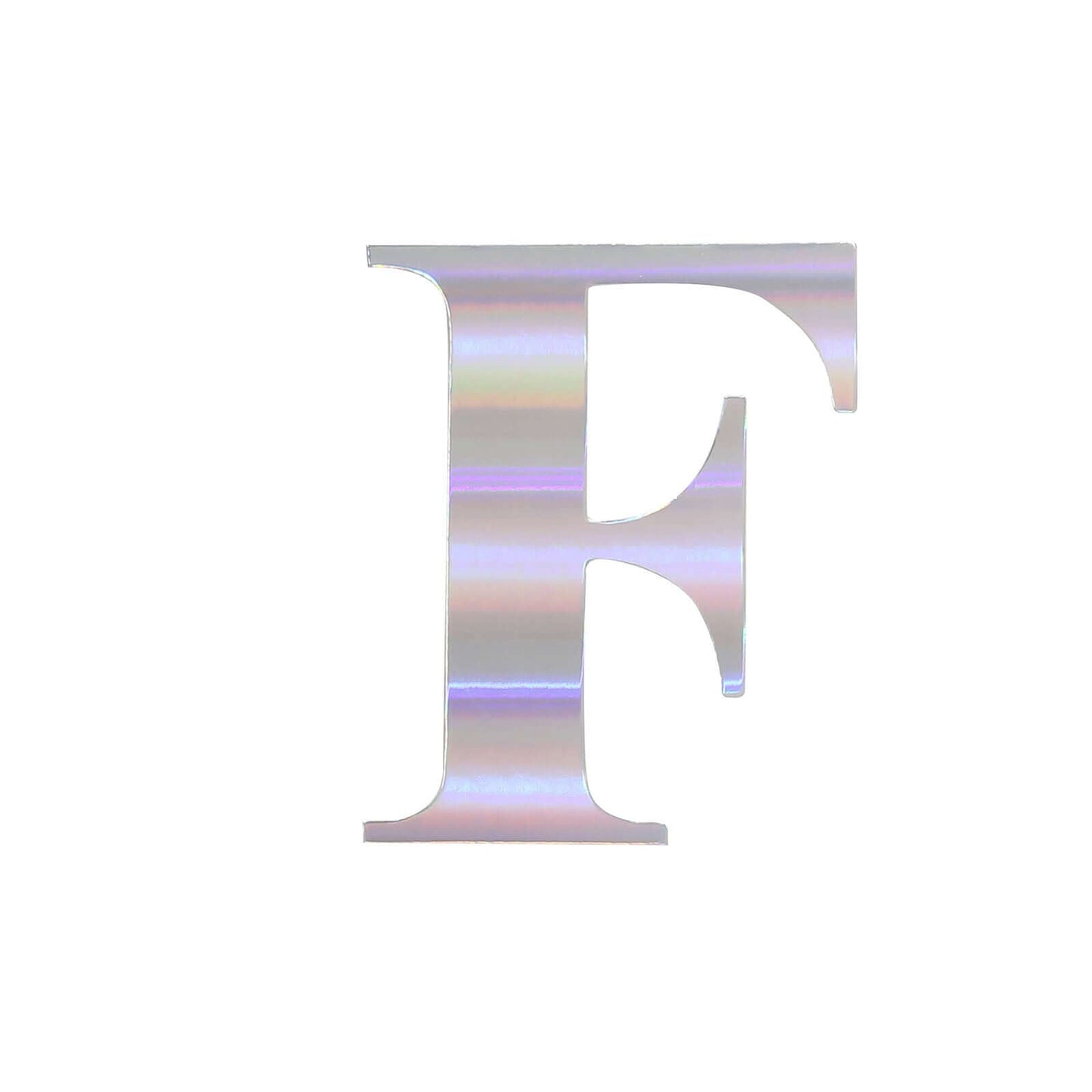 4-Pack Stickers Banner Custom Alphabet "F" Design Iridescent - Text Stick-On Decorative Letters 5"
