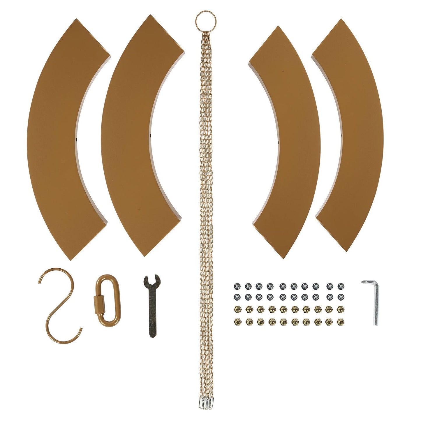 Gold Hanging Metal Floral Chandelier Frame - 32" Circular Lighting, Candle and Floral Display Base