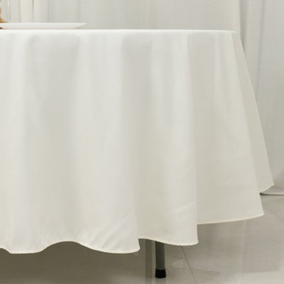 Cotton Blend 108’’ Round Tablecloth Ivory - Wrinkle-Resistant Design - Tablecloths