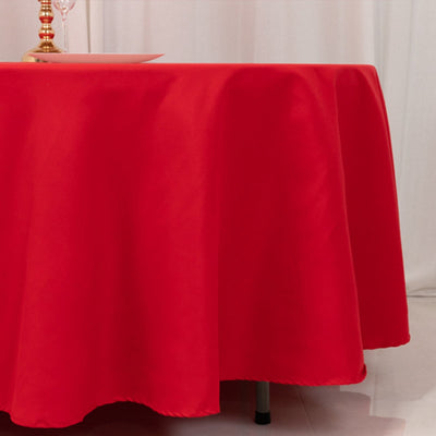 Cotton Blend 108’’ Round Tablecloth Red - Wrinkle-Resistant Design - Tablecloths