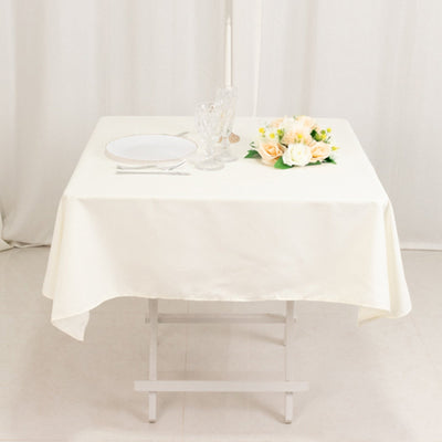 Cotton Blend 54’’x54’’ Square Tablecloth Ivory - Wrinkle-Resistant Table Cover - Tablecloths