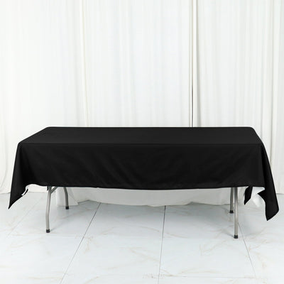 Cotton Blend 60’’x102’’ Rectangle Tablecloth Black - Wrinkle-Resistant Finish for Gatherings - Tablecloths