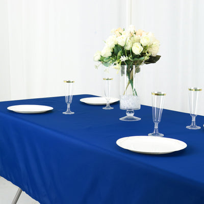 Cotton Blend 60’’x102’’ Rectangle Tablecloth Royal Blue - Wrinkle-Resistant Table Cover - Tablecloths