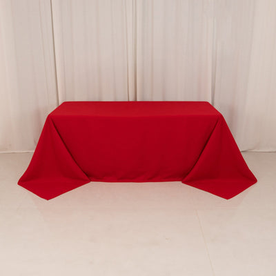 Cotton Blend 90’’x132’’ Rectangle Tablecloth Red - Seamless Wrinkle-Resistant Table Cover - Tablecloths
