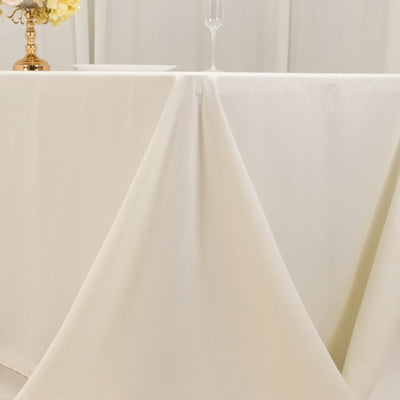 Cotton Blend 90’’x156’’ Rectangle Tablecloth Ivory - Seamless Wrinkle-Resistant Table Cover - Tablecloths