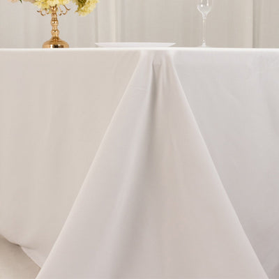 Cotton Blend 90’’x156’’ Rectangle Tablecloth White - Seamless Wrinkle-Resistant Design for Grand Gatherings