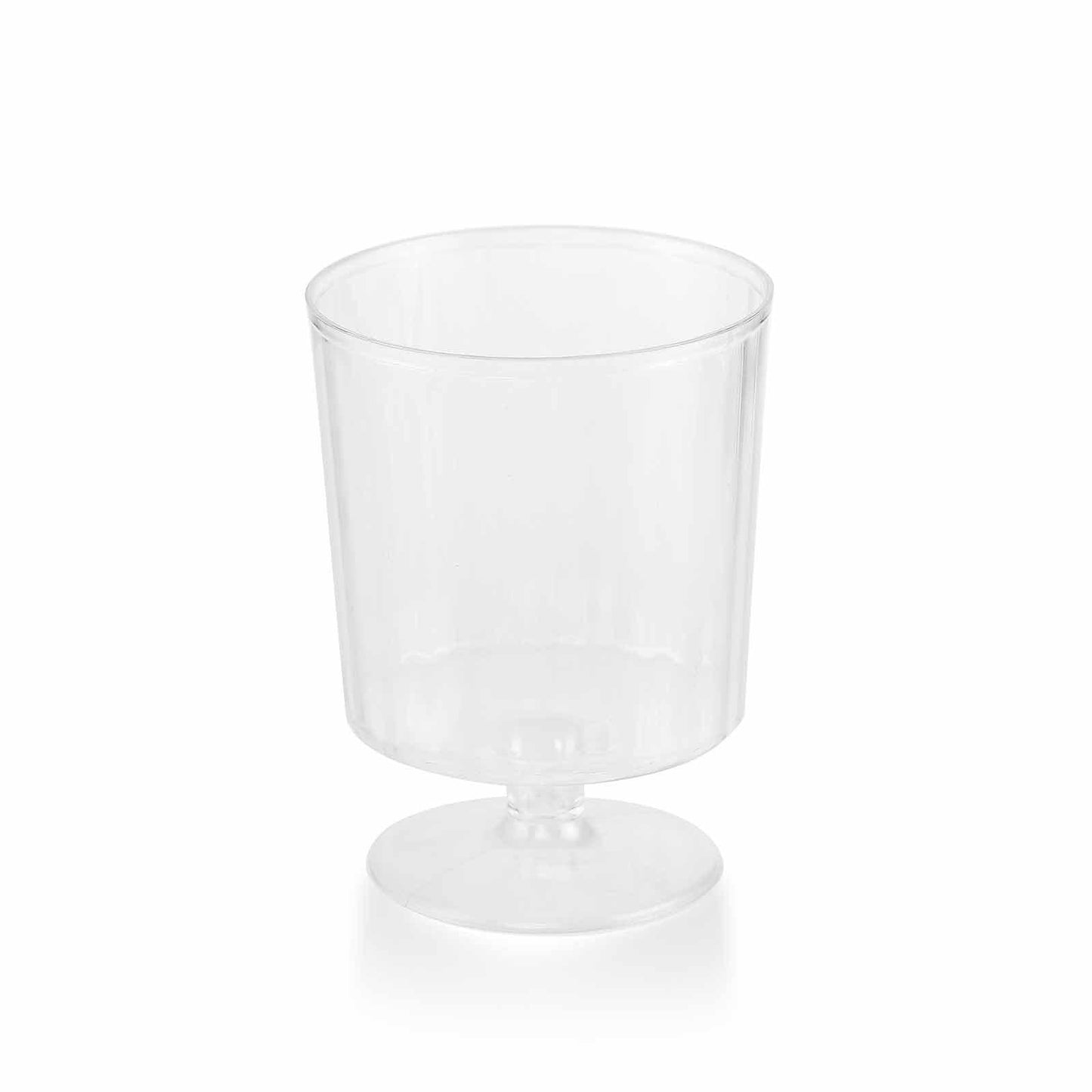 12-Pack Plastic Wine Glasses Clear Short Stem - Durable Disposable Drinkware for Wine 8oz
