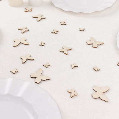 100-Pack Wood Butterfly Confetti DIY Craft Wood Slices, Smooth and Versatile for Arts & Crafts