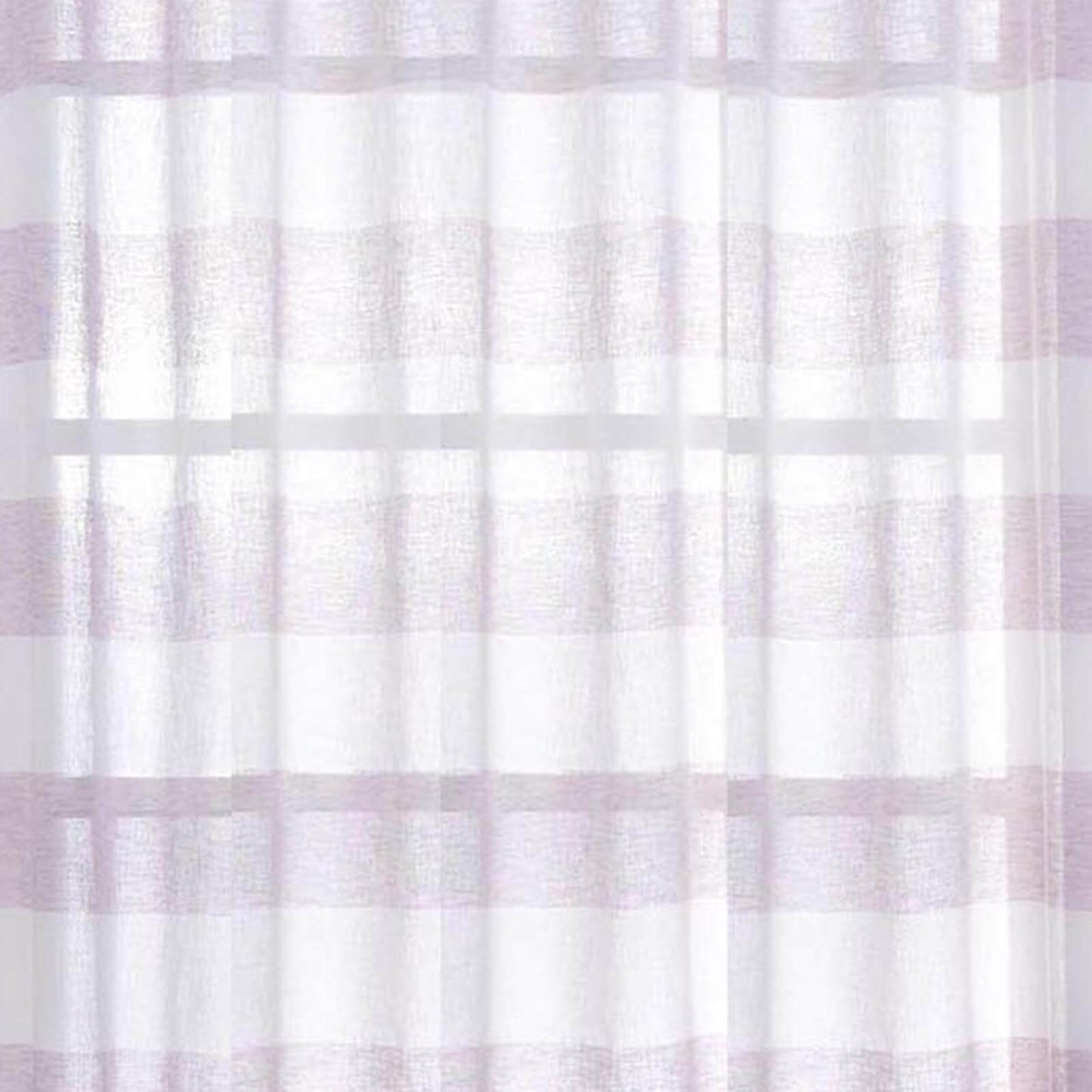 2 Pack White Lavender Lilac Cabana Print Faux Linen Curtain Panels With Chrome Grommet - 52"x84"
