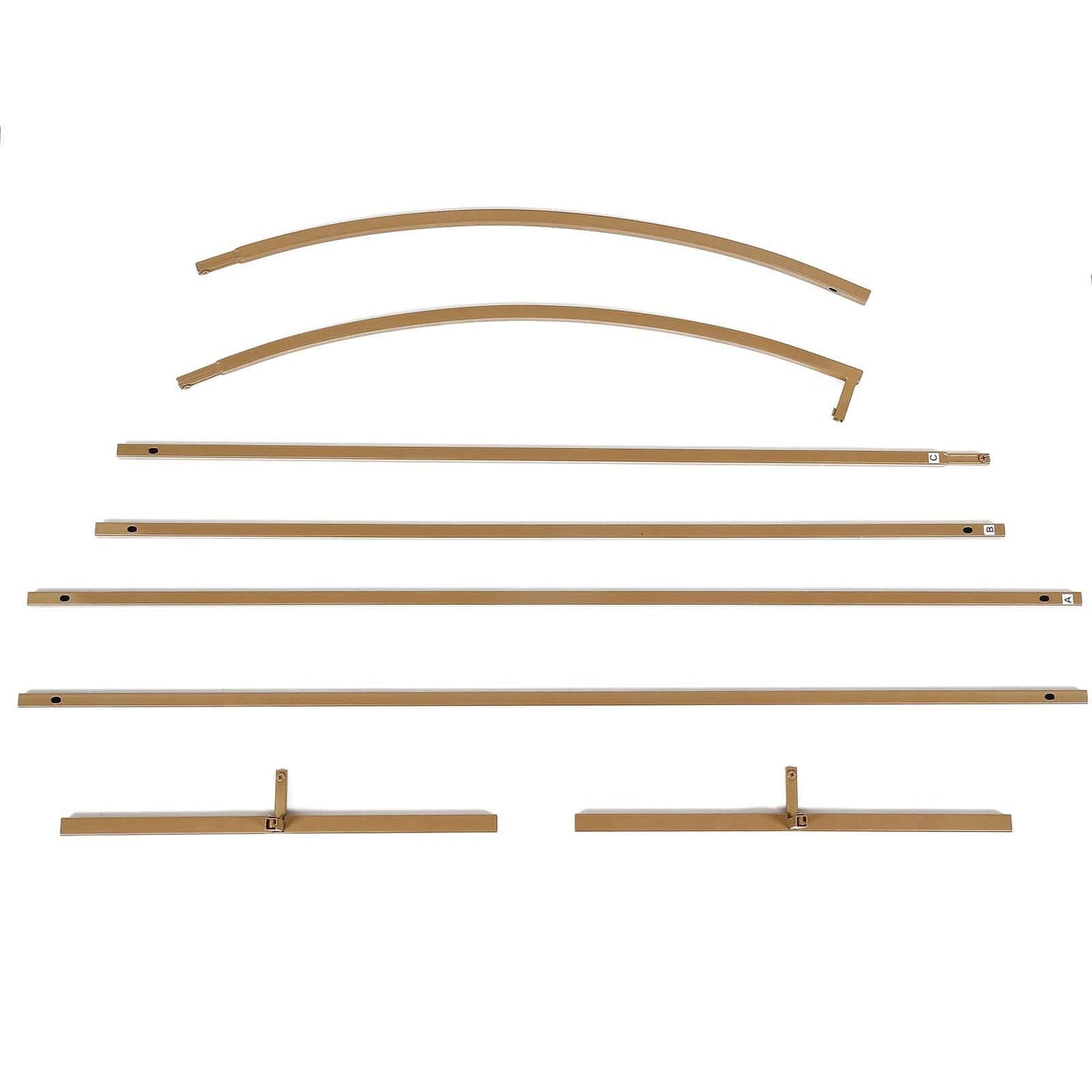 6ft Gold Metal Half Moon Floral Frame Wedding Arbor Stand, Chiara Backdrop Display Arch