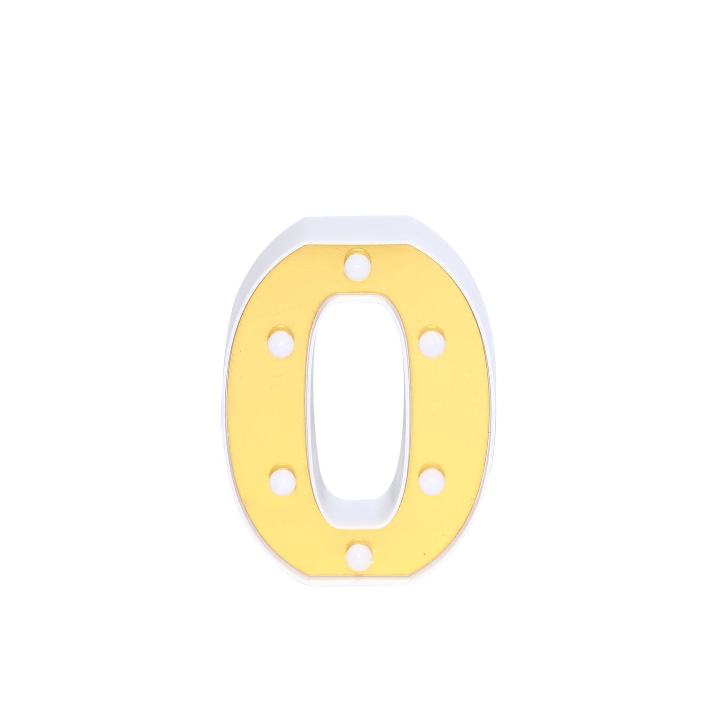 3D Marquee Letter "O" Warm White 6 LED Lights Gold - Chic Light-Up Decor for Events 6"