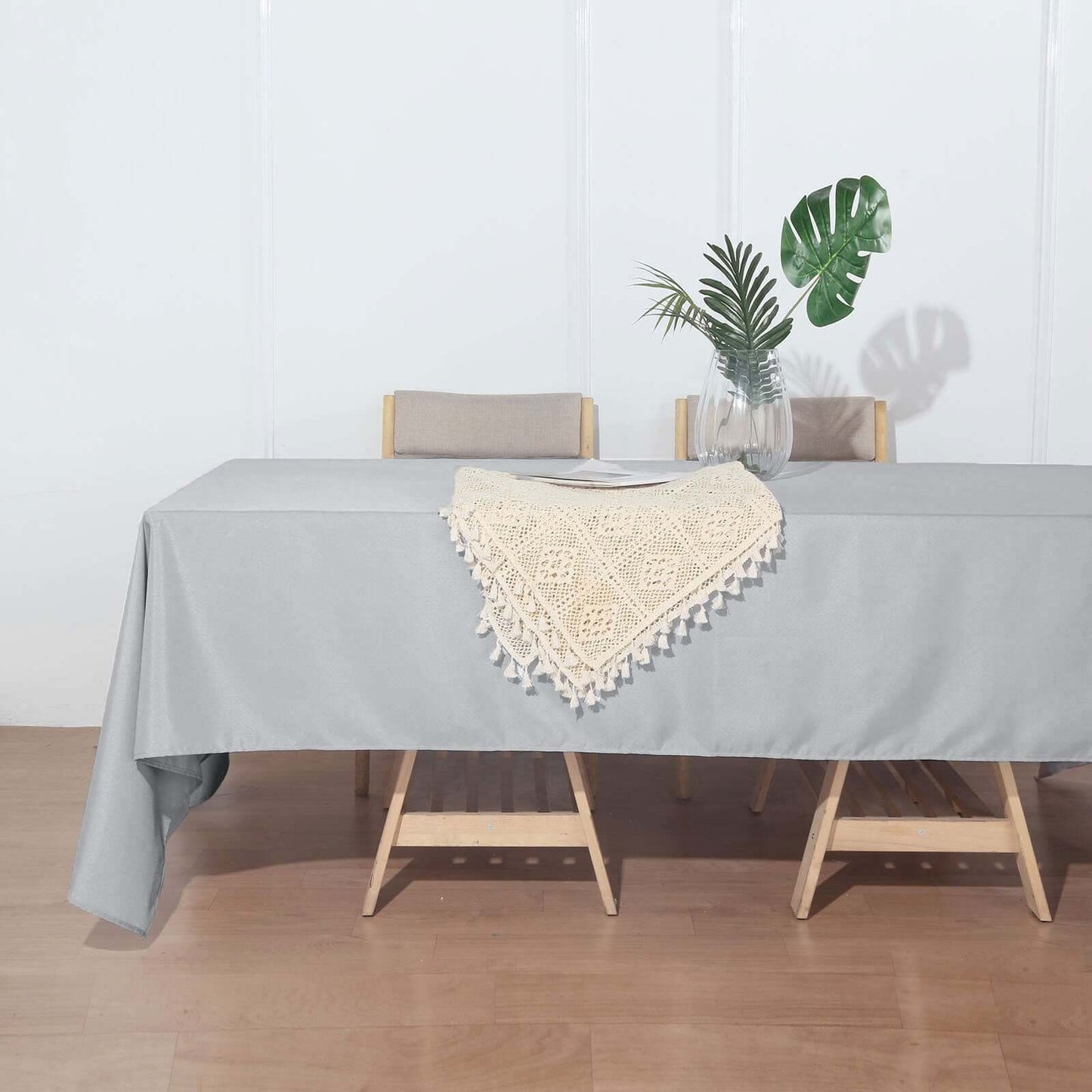 Polyester 72"x120" Rectangle Tablecloth Silver - Durable and Stylish Table Cover