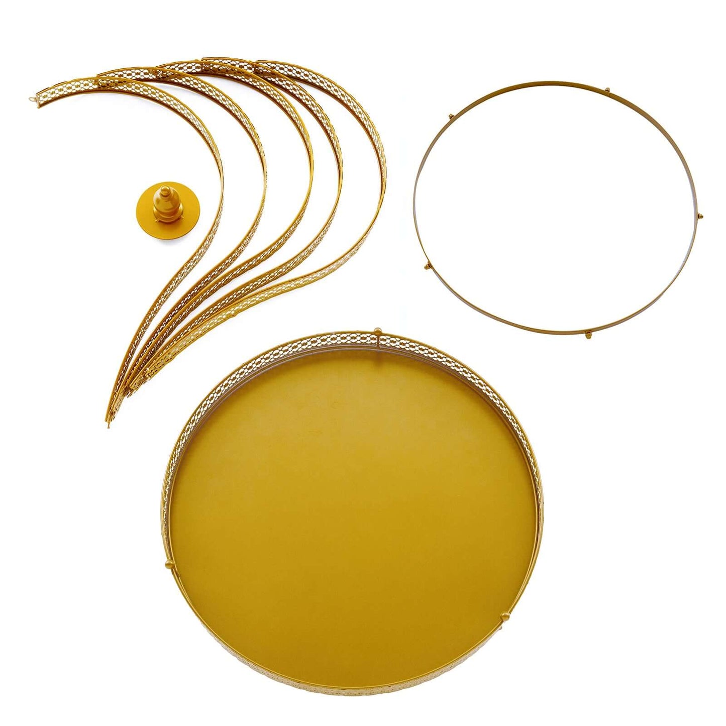 Metal Wedding Cake Stand 26" Gold Princess Crown Style - Exquisite Cupcake Display Holder Centerpiece for Fairy Tale Weddings & Chic Dessert Presentations